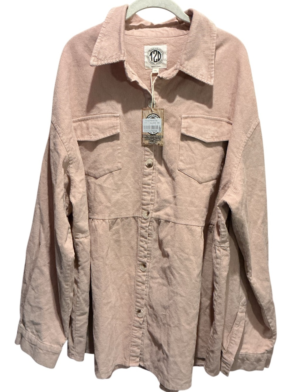 NWT T2 D Vintage Peplum Button Down Top